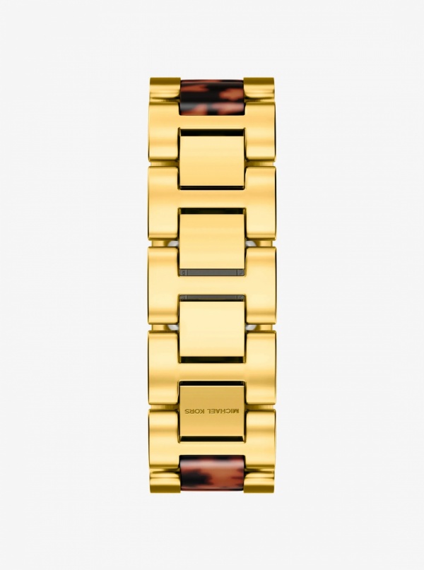 Michael Kors Petite Darrington Gold-Tone and Tortoiseshell Acetate Watch