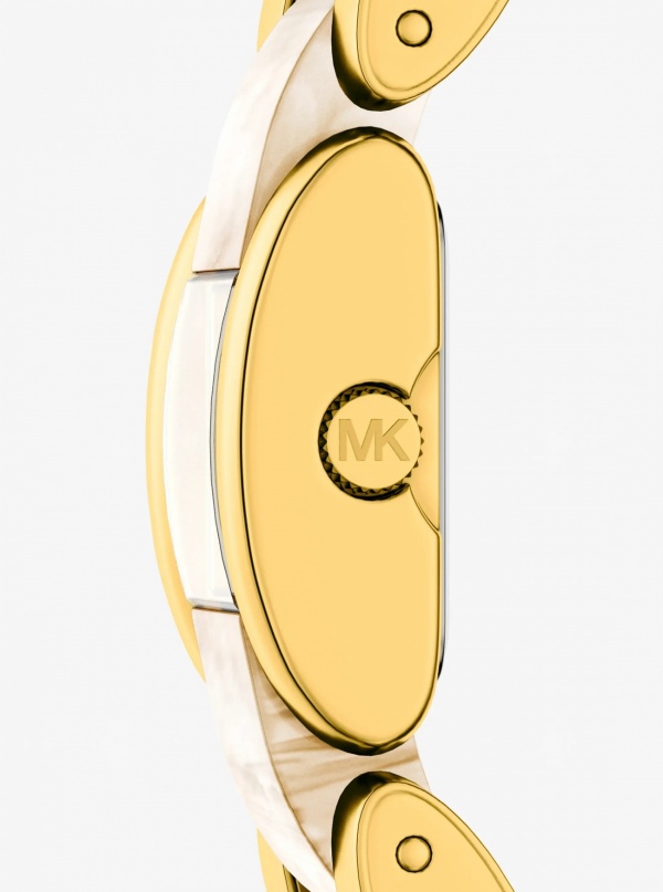 Michael Kors Petite Darrington Gold-Tone and Tortoiseshell Acetate Watch