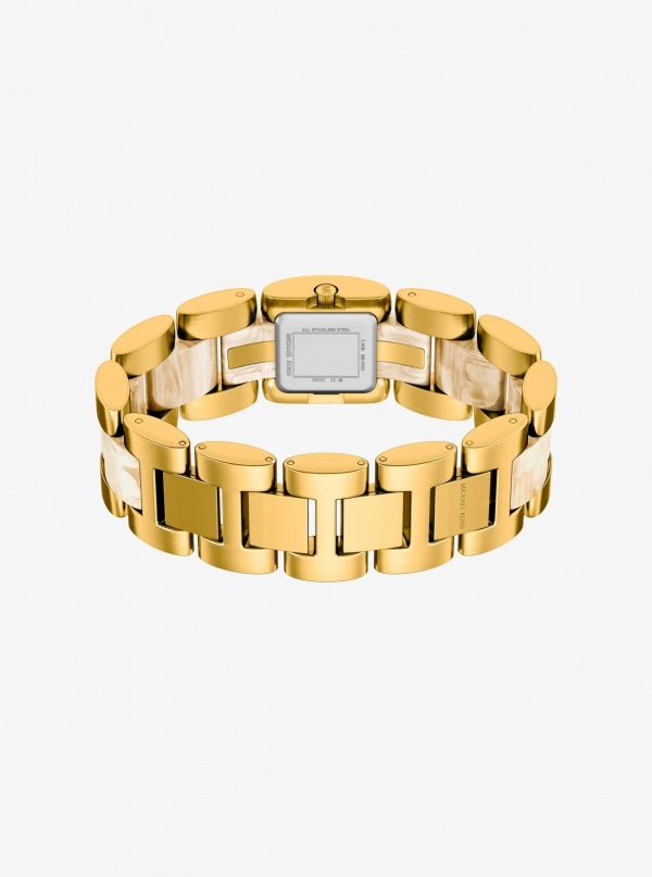 Michael Kors Petite Darrington Gold-Tone and Tortoiseshell Acetate Watch