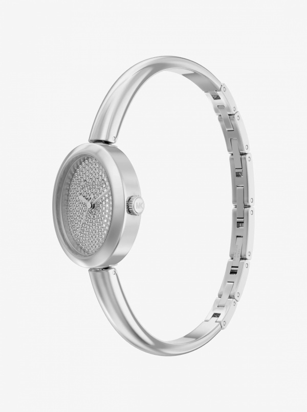 Michael Kors Petite Maude Rose Silver-Tone Bangle Watch