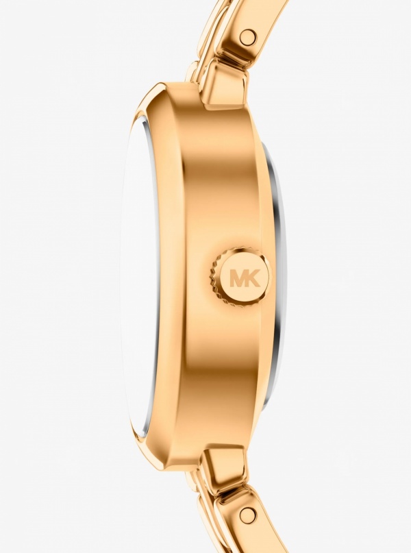 Michael Kors Petite Maude Gold-Tone Watch and Pavé Bangle Jewelry Gift Set