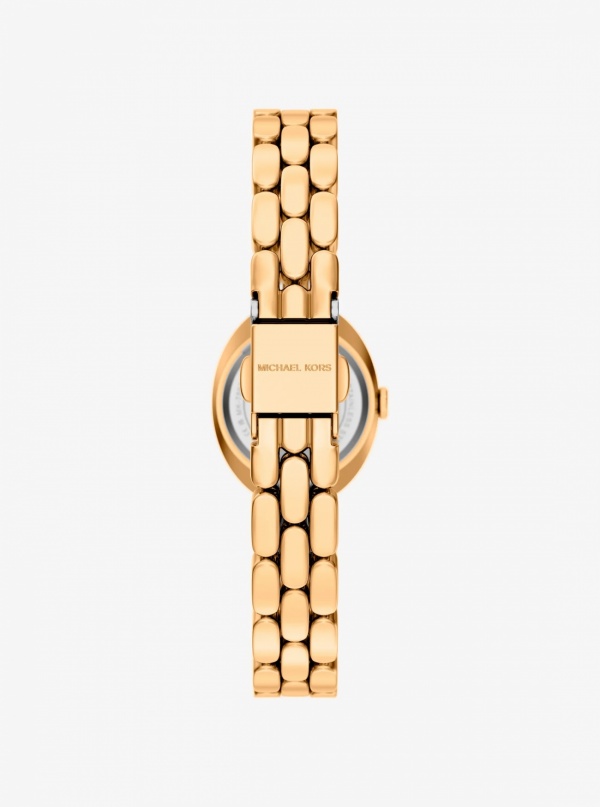 Michael Kors Petite Maude Gold-Tone Watch and Pavé Bangle Jewelry Gift Set