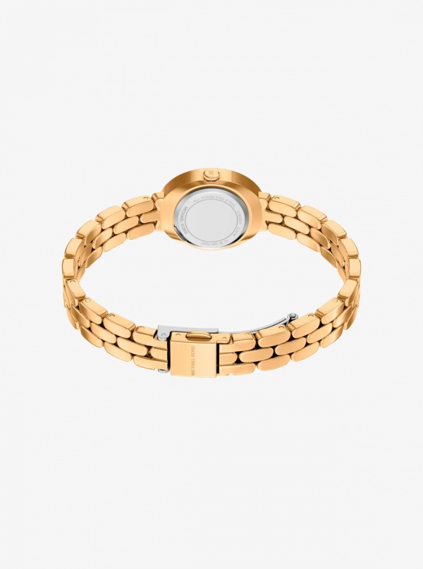 Michael Kors Petite Maude Gold-Tone Watch and Pavé Bangle Jewelry Gift Set