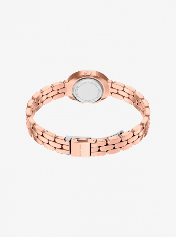 Michael Kors Petite Maude Rose Gold-Tone Watch and Pavé Bangle Jewelry Gift Set