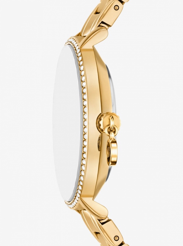 Michael Kors Mini Pyper Pavé Gold-Tone Watch