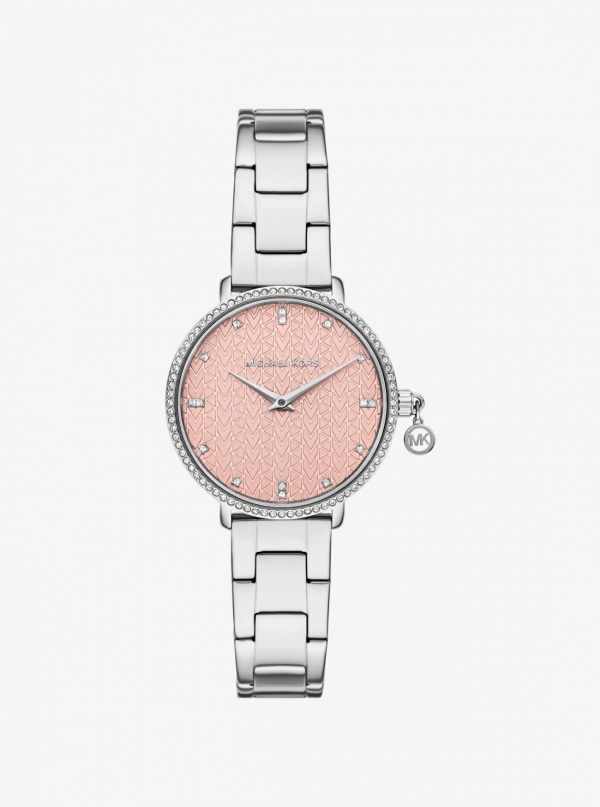 Michael Kors Mini Pyper Pavé Silver-Tone Watch