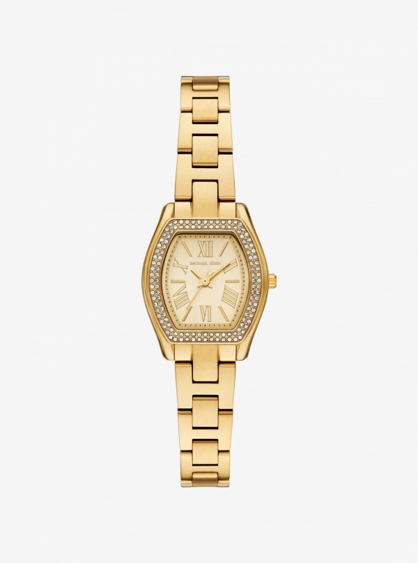 Michael Kors Petite Chelsea Pavé Gold-Tone Watch