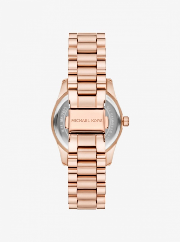 Michael Kors Mini Lexington Pavé Rose Gold-Tone Watch