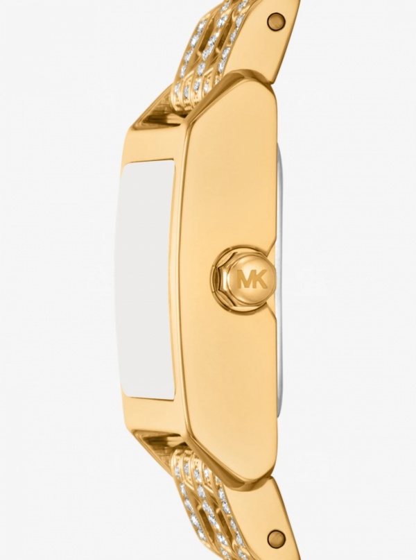 Michael Kors Micro Georgie Pavé Gold-Tone Watch