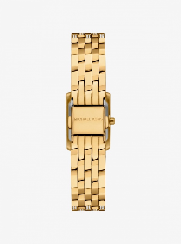 Michael Kors Micro Georgie Pavé Gold-Tone Watch