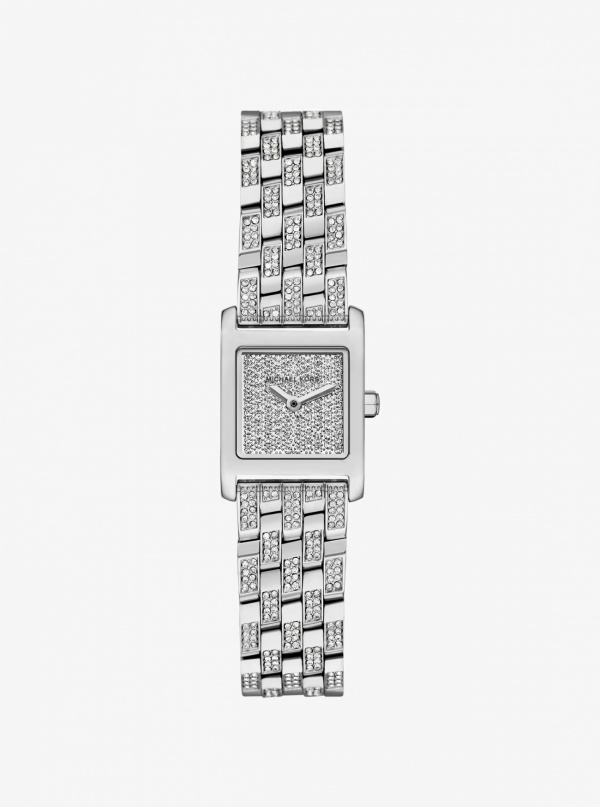 Michael Kors Micro Georgie Pavé Silver-Tone Watch