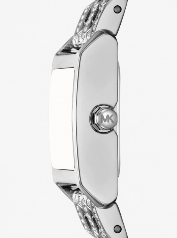 Michael Kors Micro Georgie Pavé Silver-Tone Watch