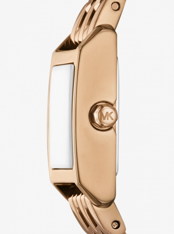 Michael Kors Micro Georgie Beige Gold-Tone Watch