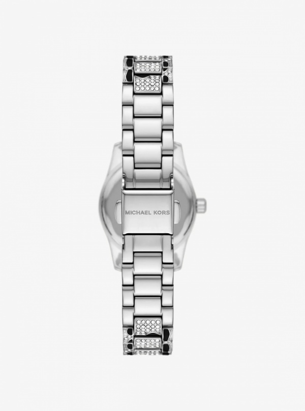 Michael Kors Petite Lexington Pavé Animal Print Silver-Tone Watch