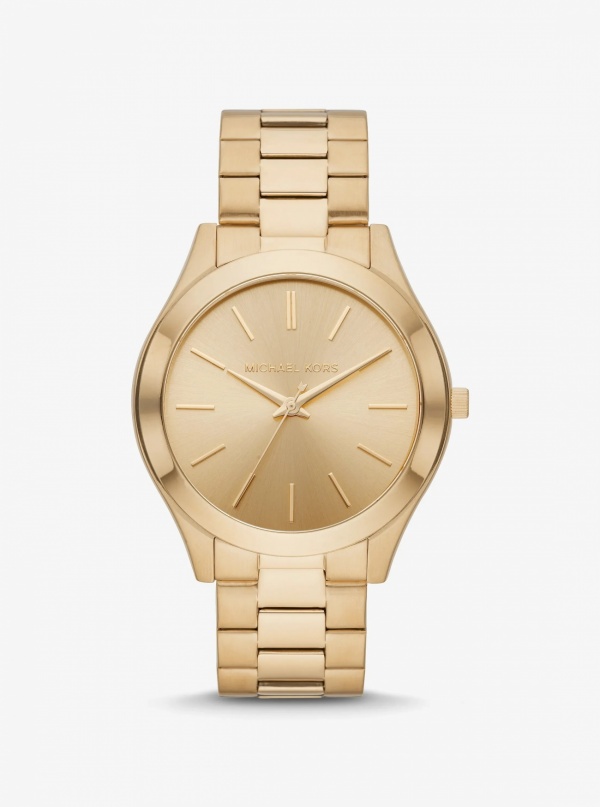 Michael Kors Mens Oversized Aspyn Gold-Tone Watch