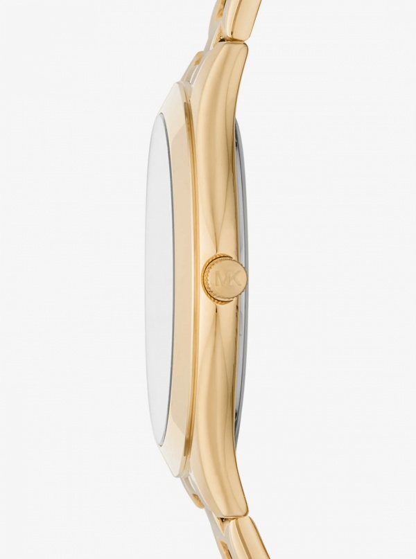 Michael Kors Mens Oversized Aspyn Gold-Tone Watch
