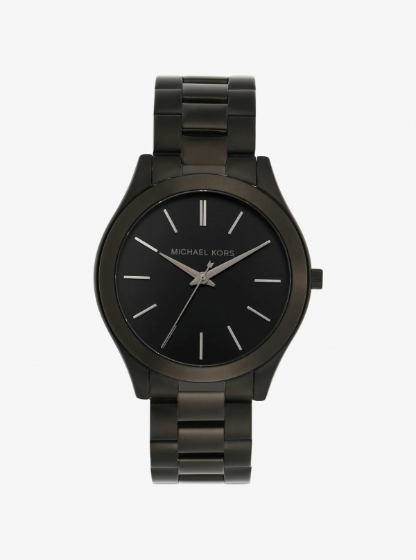 Michael Kors Mens Oversized Slim Runway Black-Tone Watch