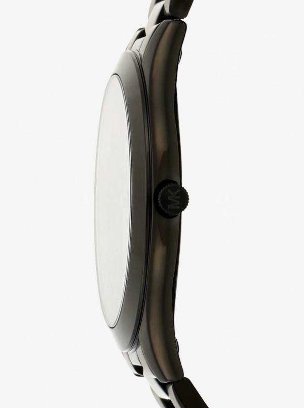 Michael Kors Mens Oversized Slim Runway Black-Tone Watch