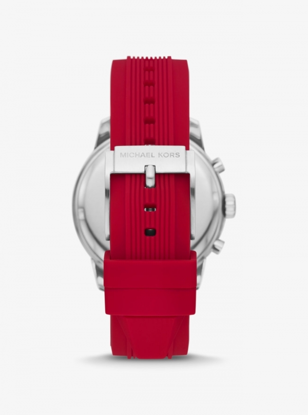 Michael Kors Oversized Cunningham Silver-Tone and Silicone Watch