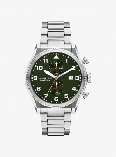 Michael Kors Oversized Panorama Silver-Tone Watch