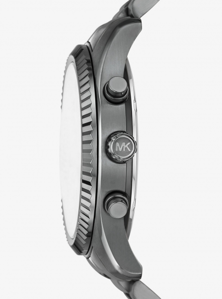 Michael Kors Oversized Lexington Gunmetal Watch and Bracelet Gift Set