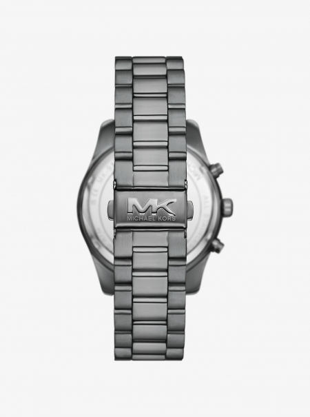 Michael Kors Oversized Lexington Gunmetal Watch and Bracelet Gift Set