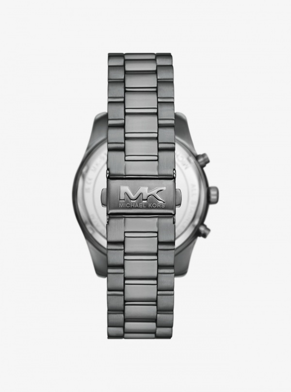 Michael Kors Oversized Lexington Gunmetal Watch and Bracelet Gift Set