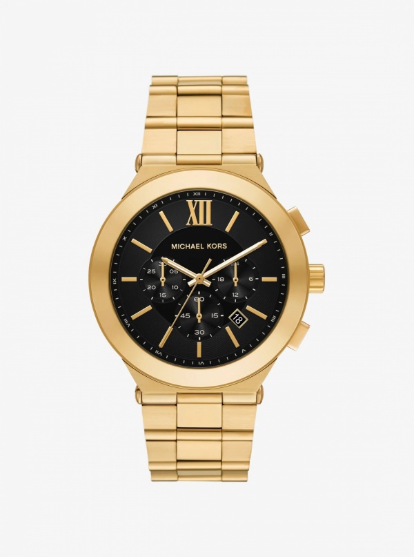 Michael Kors Mens Oversized Billie Gold-Tone Watch