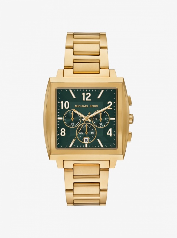 Michael Kors Mens Oversized Rhys Gold-Tone Watch