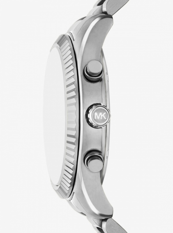 Michael Kors Mens Oversized Lexington Silver-Tone Watch