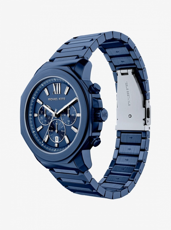 Michael Kors Oversized Prescott Blue-Tone Watch
