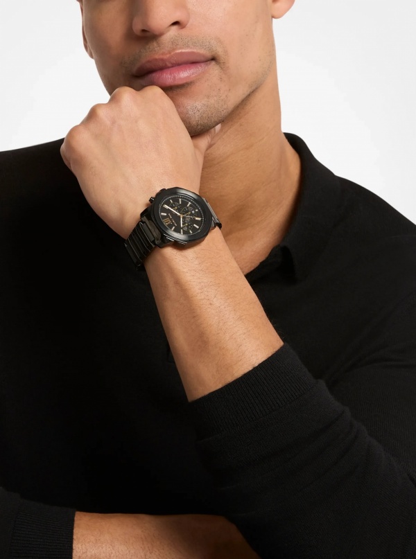 Michael Kors Oversized Prescott Black-Tone Watch