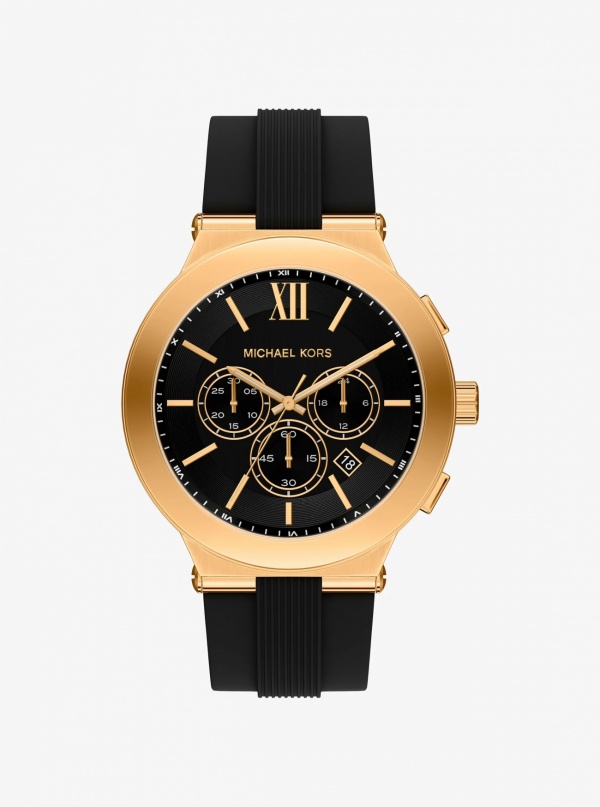 Michael Kors Oversized Billie Gold-Tone and Silicone Watch