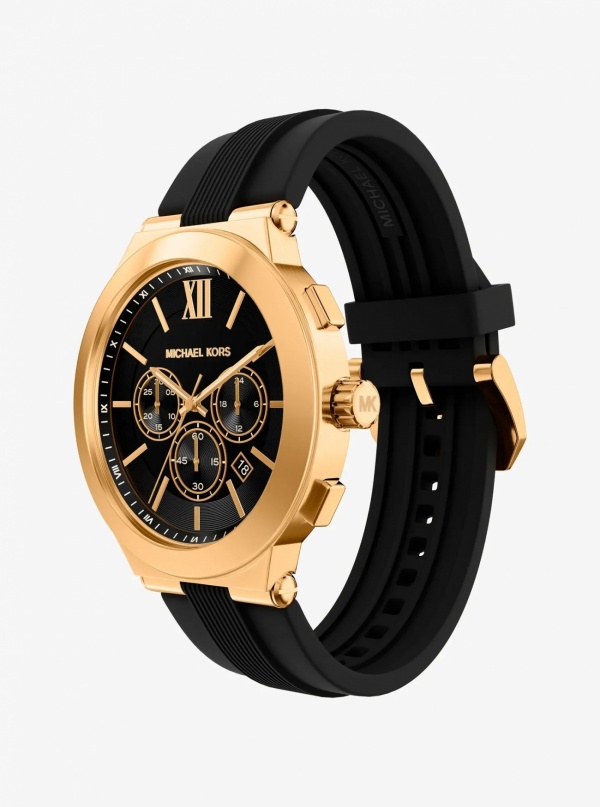 Michael Kors Oversized Billie Gold-Tone and Silicone Watch