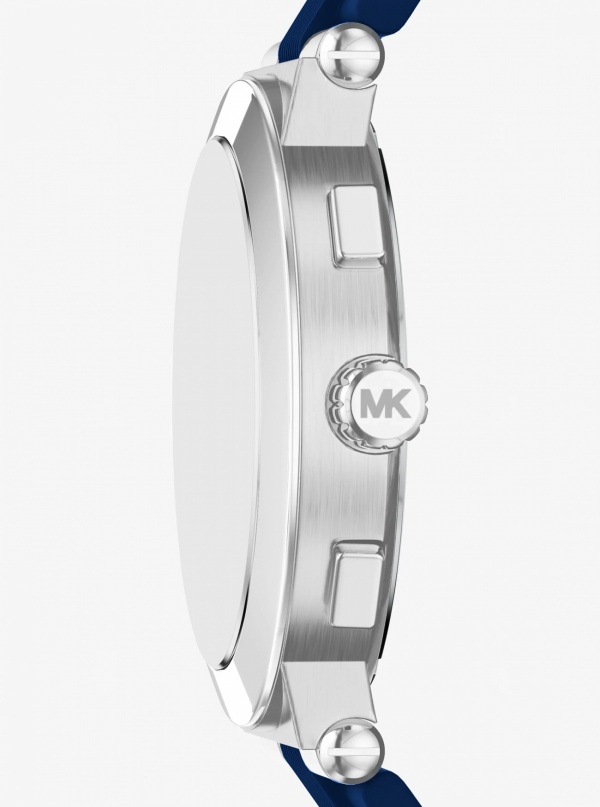 Michael Kors Oversized Billie Silver-Tone and Silicone Watch