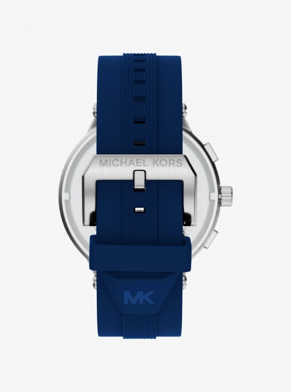 Michael Kors Oversized Billie Silver-Tone and Silicone Watch