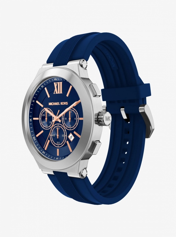 Michael Kors Oversized Billie Silver-Tone and Silicone Watch