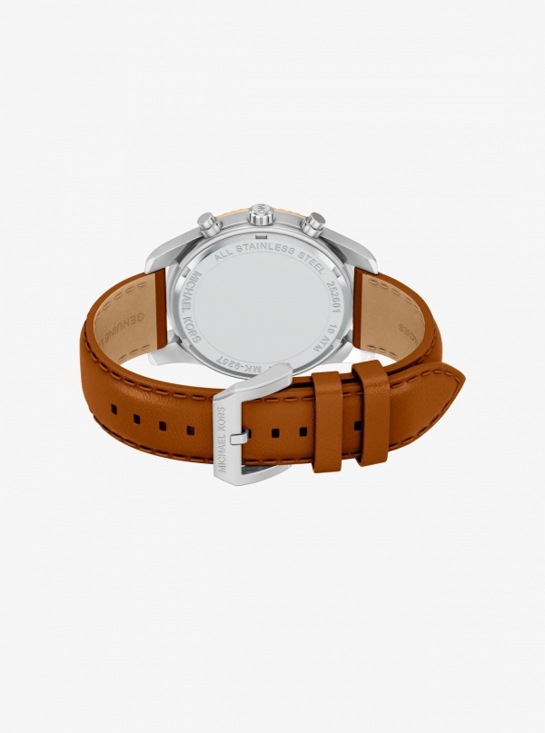 Michael Kors Oversized Lexington Two-Tone and Leather Watch