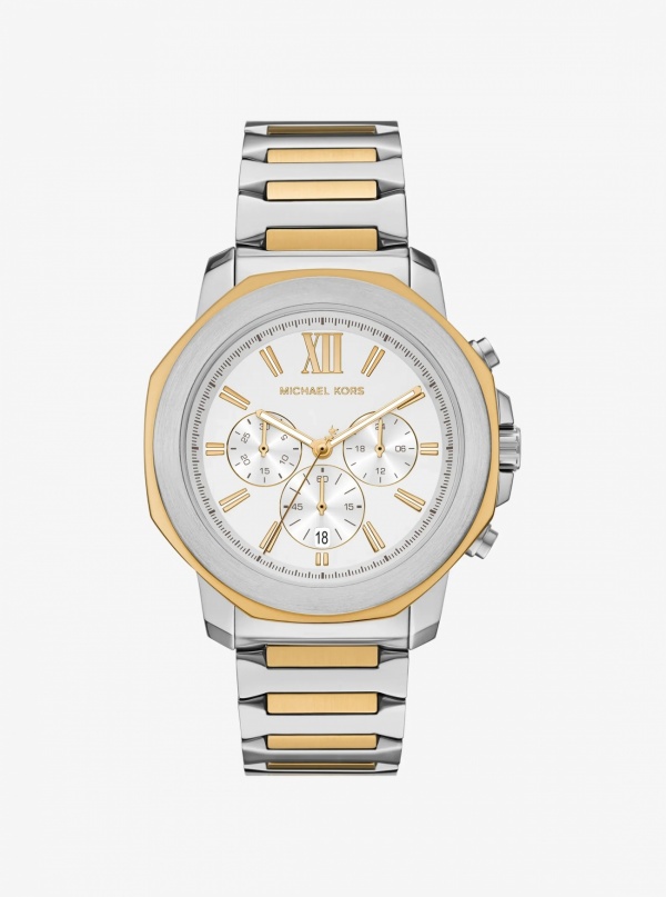 Michael Kors Mens Oversized Prescott Two-Tone Watch