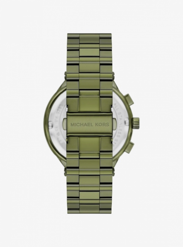 Michael Kors Mens Oversized Billie Green-Tone Watch