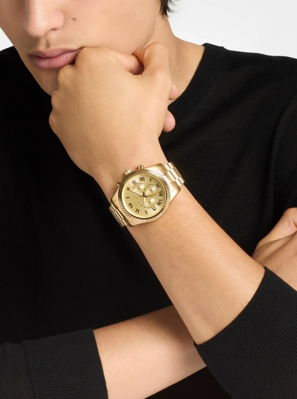 Michael Kors Oversized Lexington Gold-Tone Watch