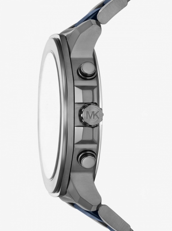 Michael Kors Mens Oversized Prescott Gunmetal and Ceramic Watch