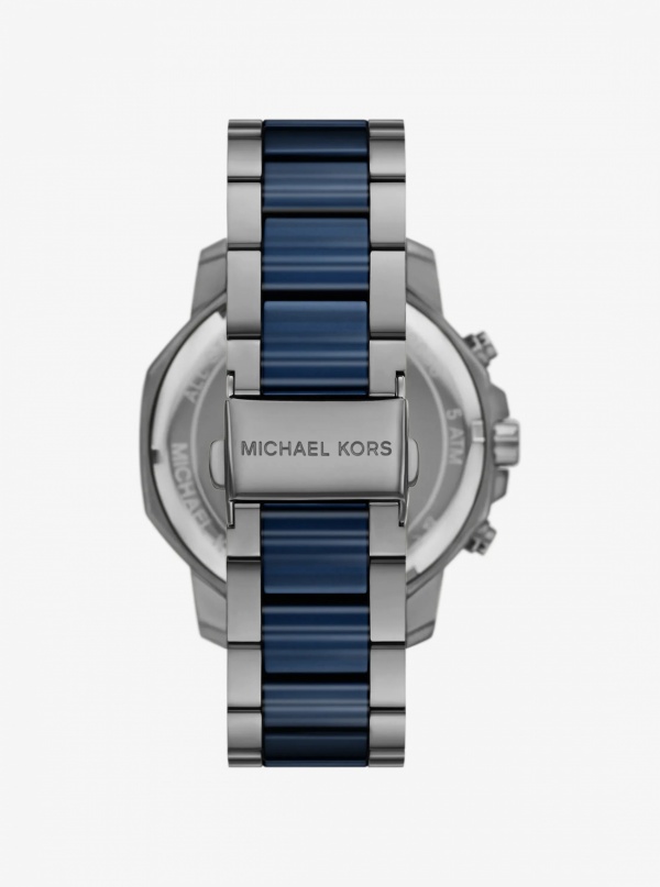 Michael Kors Mens Oversized Prescott Gunmetal and Ceramic Watch