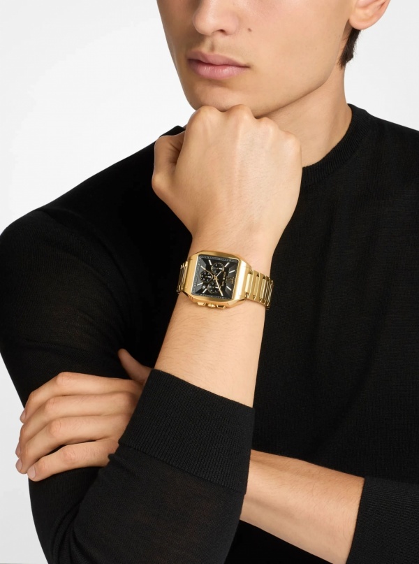 Michael Kors Hayes Oversized Gold-Tone Sport Watch
