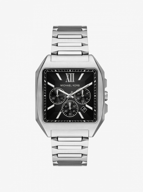 Michael Kors Hayes Oversized Silver-Tone Sport Watch