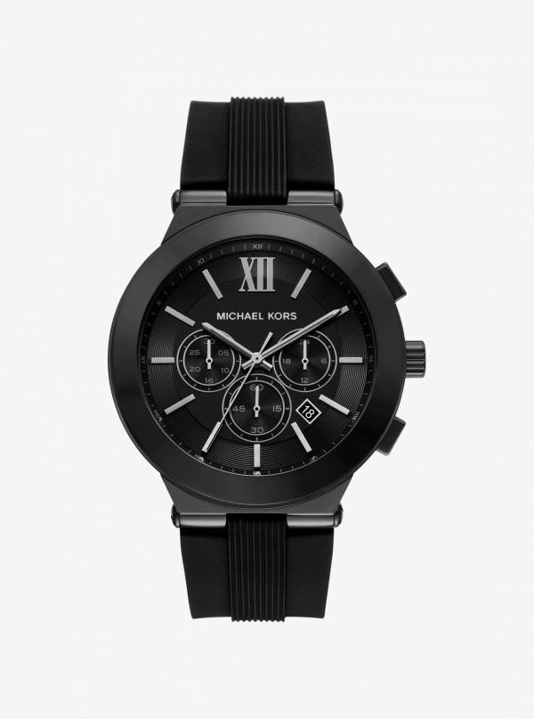 Michael Kors Oversized Billie Black-Tone and Silicone Watch