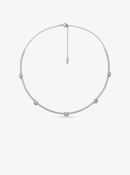 Michael Kors Pavé Precious Metal-Plated Sterling Silver Necklace