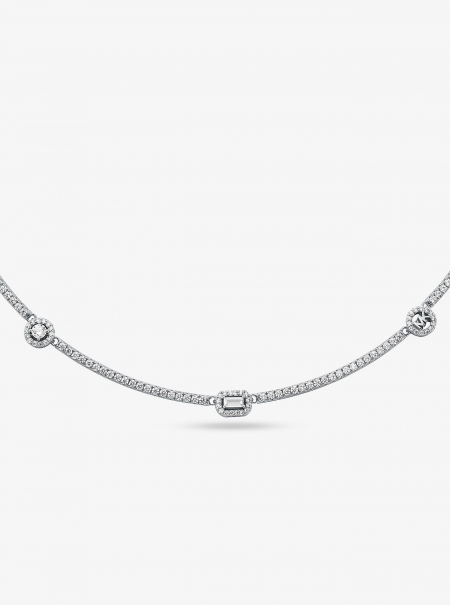 Michael Kors Pavé Precious Metal-Plated Sterling Silver Necklace