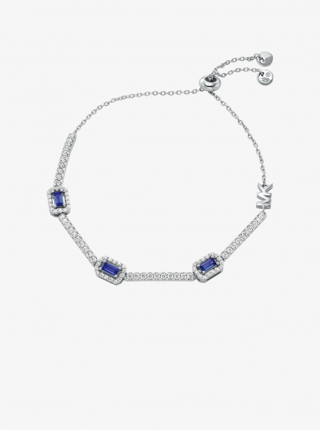 Michael Kors Precious Metal-Plated Sterling Silver Pavé Halo Slider Bracelet