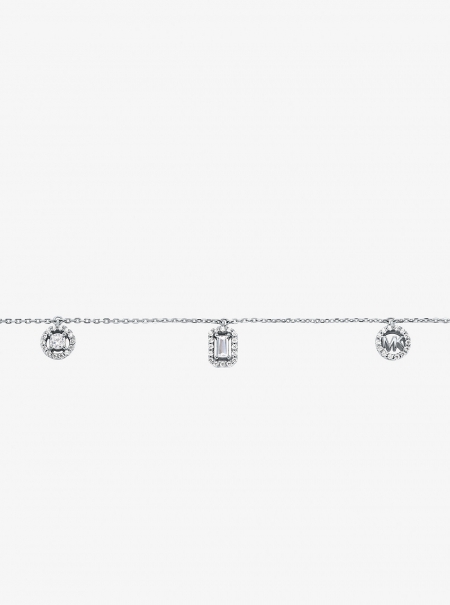 Michael Kors Precious Metal-Plated Sterling Silver Pavé Mixed Charms Necklace